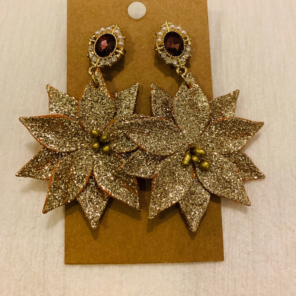 Poinsettia drop earrings